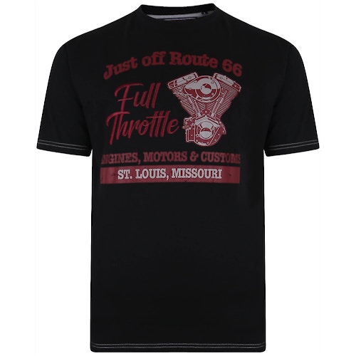KAM Full Throttle Print Tee Black